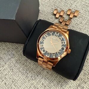 Marc Jacobs Rose Gold-tone Logo Bracelet Watch